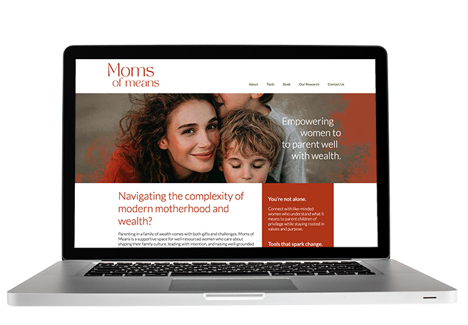 Laptop showing Vedana's website design